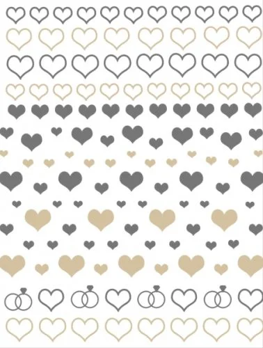 Nagelsticker - Aufkleber selbstklebend - Nail Sticker - gold schwarz Herzen